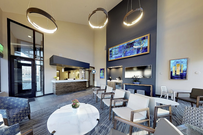 Comfortable chairs and couches.  Coffee at the coffee bar.